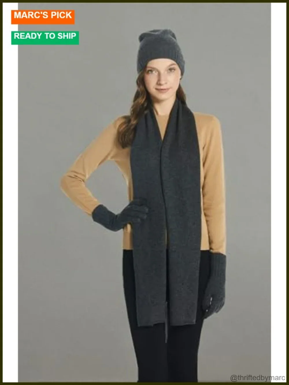 100% Cashmere Beanie Skullies Cap Winter Hat, Soft Lightweight Warm